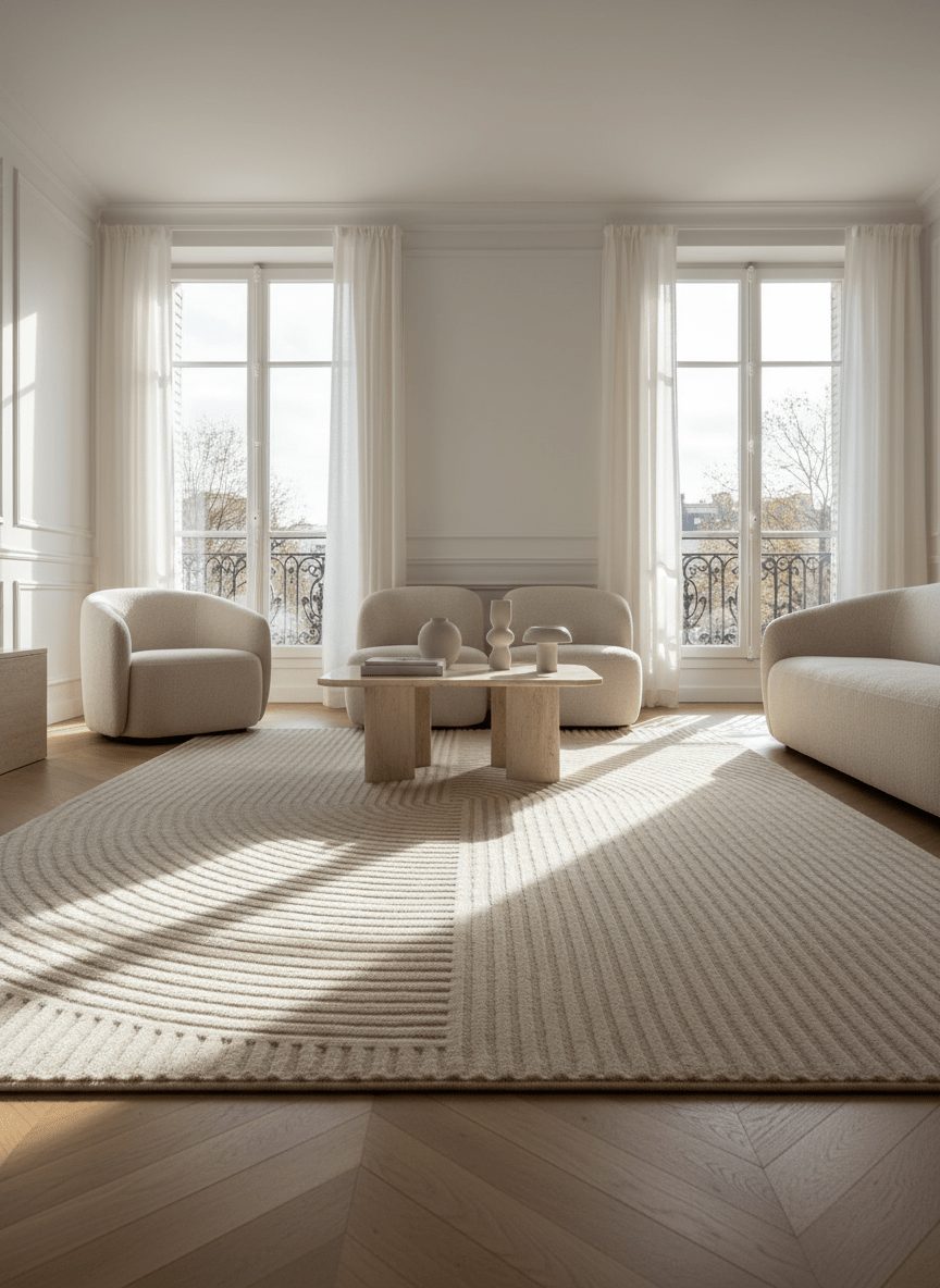 Tapis Cercle D'Or Beige - Tapiséo