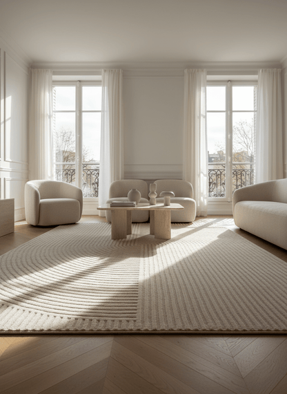 Tapis Cercle D'Or Beige - Tapiséo