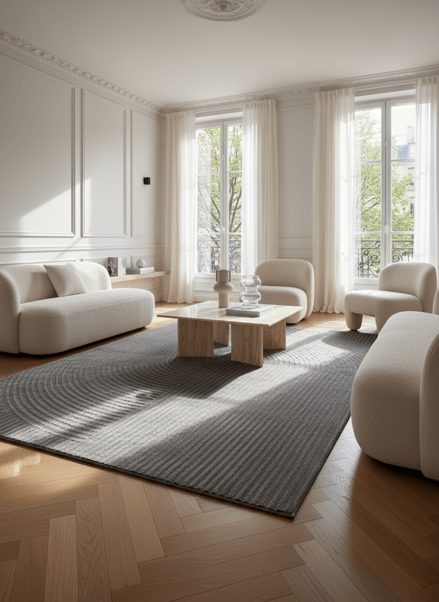 Tapis Cercle D'Or Gris - Tapiséo