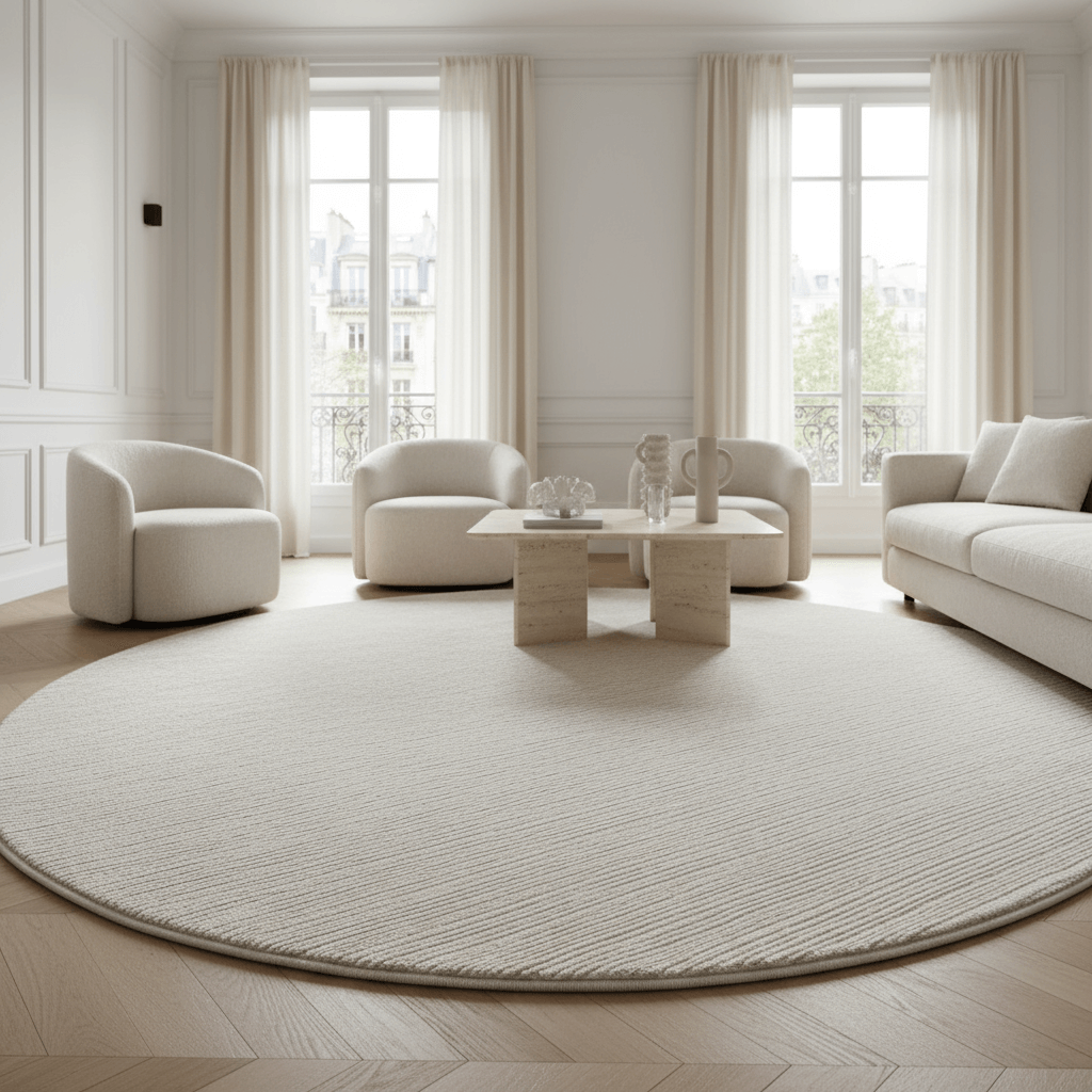 Tapis Rivage Crème Rond - Tapiséo